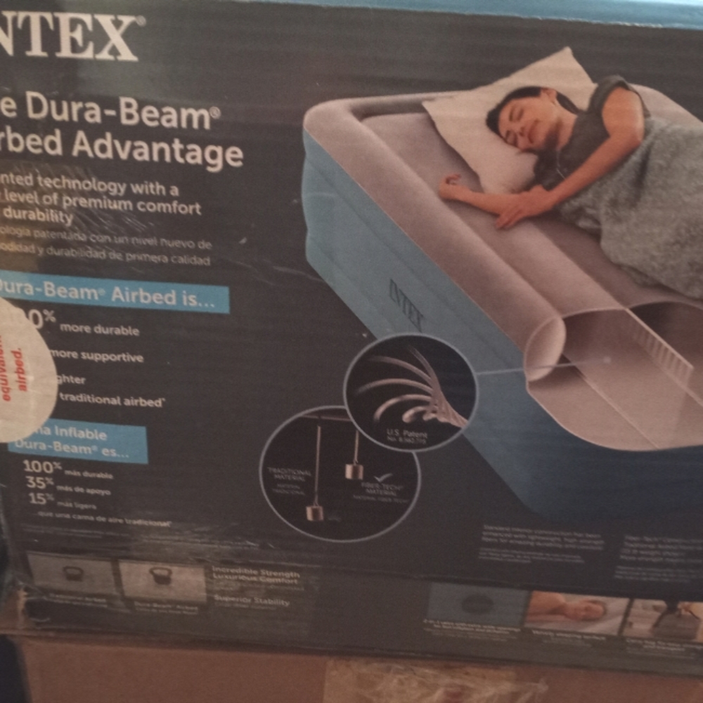 Intex twin airbed with pump